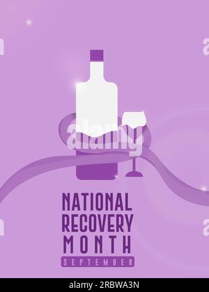 Mese di recupero nazionale settembre con poster di sfondo viola illustrazione vettoriale Illustrazione Vettoriale