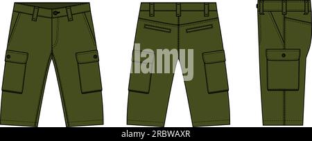 Pantaloncini uomo ( pantaloni corti ) illustrazione modello vettoriale Illustrazione Vettoriale
