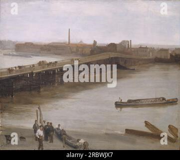 Brown and Silver: Old Battersea Bridge 1859 di James McNeill Whistler Foto Stock