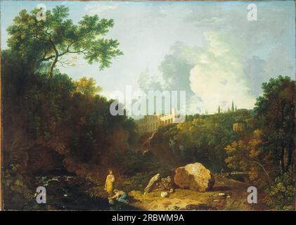 Vista lontana della Villa di Maecenas, Tivoli 1756 di Richard Wilson Foto Stock