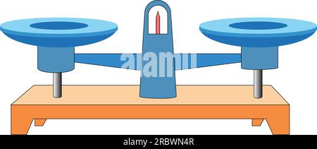 Bilance. Ciotole di scaglie in equilibrio, uno squilibrio di scaglie. illustrazione vettoriale. scala clipart Illustrazione Vettoriale