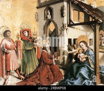 The Adoration of the Magi c.1444; Basilea, Svizzera di Konrad Witz Foto Stock