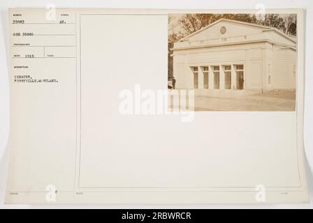 Soldati che conducono uno spettacolo teatrale a Perryville, Maryland, nel 1919. La fotografia, numerata 35883, fa parte della collezione "Photographs of American Military Activities during World War i". E' stata presa da Ree'd nel 1919. La descrizione afferma che l'evento teatrale si è svolto a Perryville, Maryland, ed è associato alla nota "91" e al simbolo "UA". Foto Stock