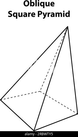 Piramide obliqua quadrata. forme geometriche. Illustrazione vettoriale di isolato su bianco. icona, stampa, progettazione geometrica. Illustrazione Vettoriale