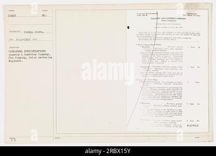 I membri della Foundry & Sundries Company, 6th Company, Motor Mechanics Regiment, lavorano alla produzione e riparazione di parti per aerei, automobili e camion durante la prima guerra mondiale. L'immagine mostra i soldati impegnati in varie attività tecniche, come la lavorazione e la fabbricazione di utensili. Foto Stock