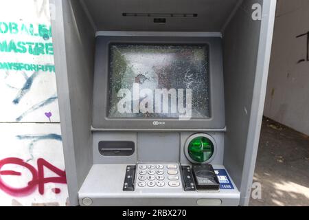 ATM difettoso, Colonia, Renania settentrionale-Vestfalia, Germania, Europa Foto Stock