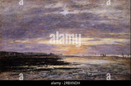 Deauville, Sunset on the Beach 1893; Francia di Eugene Boudin Foto Stock