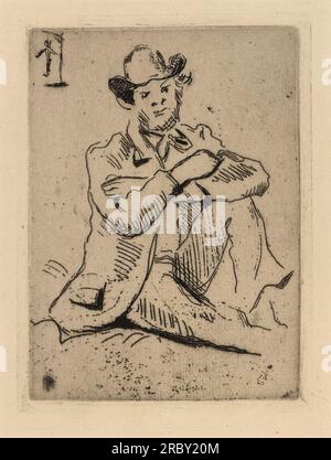 Guillaumin con l'uomo impiccato 1873 di Paul Cezanne Foto Stock