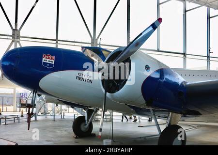 Boeing 247D primo aereo di linea moderno il Museum of Flight Seattle Washington State USA Foto Stock