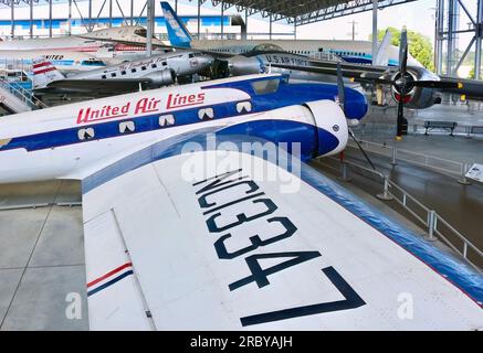 Boeing 247D primo aereo di linea moderno il Museum of Flight Seattle Washington State USA Foto Stock