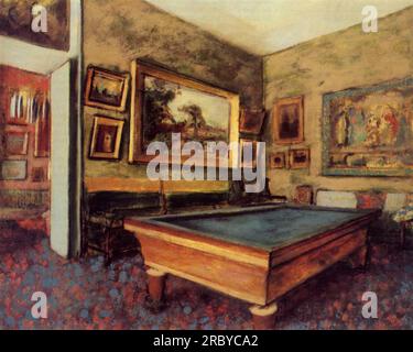 The Billiard Room at Menil-Hubert 1892 di Edgar Degas Foto Stock
