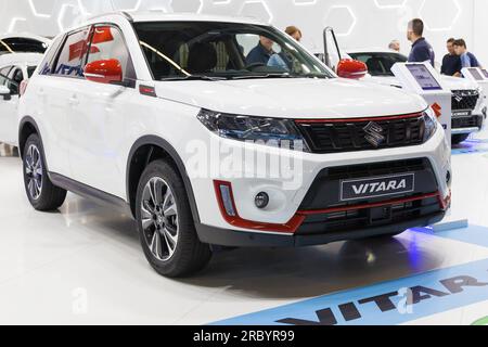 Barcellona, Spagna - 14 maggio 2023: Suzuki Vitara in mostra all'Automobile Barcelona 2023 a Barcellona, Spagna. Foto Stock