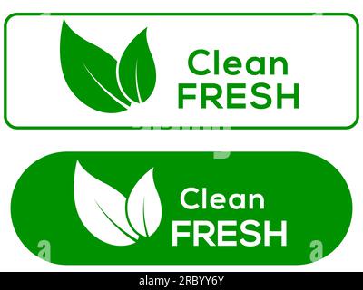 Logo o icona Clean Fresh, sfondo bianco logo Clean Fresh Vector Illustrazione Vettoriale