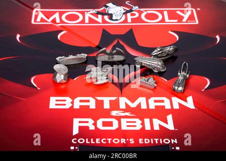 Gioco da tavolo Monopoly Batman e Robin Collector's Edition Foto Stock