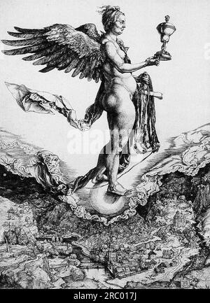 Nemesis (la grande fortuna) 1503 di Albrecht durer Foto Stock