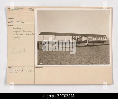 Biplano Caproni con 3 motori Issotta-Francheri. Scattata nel 1917, questa fotografia fa parte della Aviation Collection negli Stati Uniti Aerei 552. L'immagine è stata rilasciata a P.I. Sulyer del Signal Corps il 27 dicembre 1918. Foto Stock