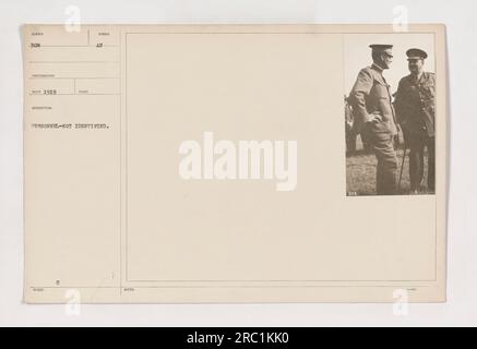 L'immagine 111-SC-308 della collezione "Photographs of American Military Activities during World War One" presenta ufficiali del personale non identificati. La fotografia è stata scattata nel 1919 e mostra un gruppo di ufficiali, contrassegnato con la lettera "C", che indica la loro affiliazione con la divisione personale. Foto Stock
