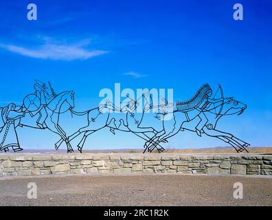 USA, MT, Little Bighorn Battlefield, Sioux Indian Memorial, Little Bighorn Battlefield National Monument Foto Stock