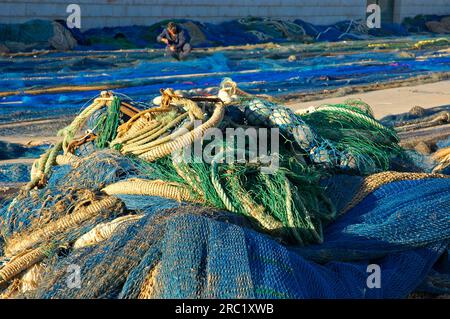 Reti da pesca, Denia, Costa Blanca, Spagna, rete Foto Stock