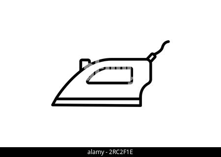 Icona ferro. icona relativa agli elettrodomestici ed elettronici. Design stile icona di linea. Semplice progettazione vettoriale modificabile Illustrazione Vettoriale