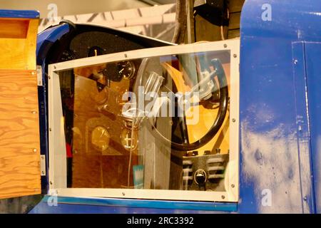 Link Flight trainer simulatore di volo di base aiuto per l'addestramento dei piloti chiave in mostra al Museum of Flight Seattle Washington State USA Foto Stock