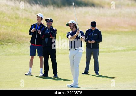 L'inglese Tommy Fleetwood durante la Pro-Am davanti al Genesis Scottish Open 2023 al Renaissance Club di North Berwick. Data foto: Mercoledì 12 luglio 2023. Foto Stock