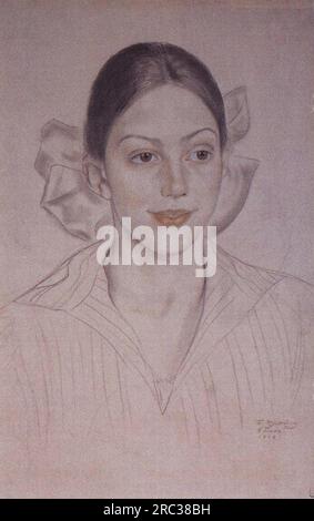 Ritratto di N.A. Kuznetsova 1919 di Boris Kustodiev Foto Stock
