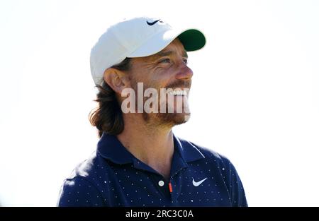 L'inglese Tommy Fleetwood durante la Pro-Am davanti al Genesis Scottish Open 2023 al Renaissance Club di North Berwick. Data foto: Mercoledì 12 luglio 2023. Foto Stock