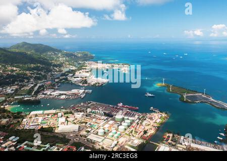 Costa di Mahe, Seychelles Foto Stock