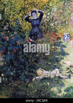 Camille e Jean Monet in the Garden at Argenteuil 1873 di Claude Monet Foto Stock