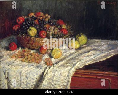 Cestino di frutta con mele e uva 1879 di Claude Monet Foto Stock