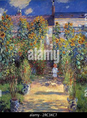 The Artist's Garden at Vétheuil 1880 di Claude Monet Foto Stock