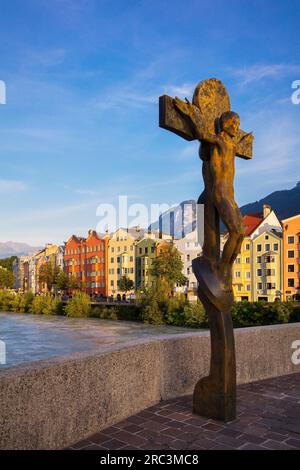 Innsbruck, Inn River, Chiesa dei Gesuiti, Tirolo, Austria Foto Stock