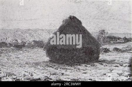 Grainstack alla luce del sole, Snow Effect 1891; Giverny, Francia di Claude Monet Foto Stock