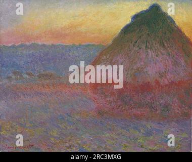 Grainstack alla luce del sole 1891; Giverny, Francia di Claude Monet Foto Stock