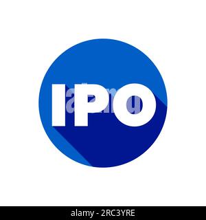 IPO Initial Public Offering Stock Company Icon Label Design Vector Illustrazione Vettoriale