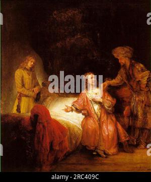 Giuseppe accusato dalla moglie di Potiphar 1655 da Rembrandt Foto Stock