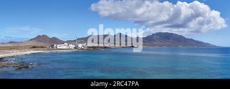 Puerto de la Cruz (chiamata El Puertito) con paesaggio panoramico all'estremità meridionale di Fuerteventura Foto Stock