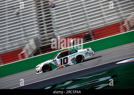 Hampton, Georgia, USA. 8 luglio 2023. NASCAR Xfinty driver, Justin Haley (10) scende in pista per qualificarsi per l'Alsco Uniforms 250 all'Atlanta Motor Speedway di Hampton GA. (Immagine di credito: © Walter G. Arce Sr./ZUMA Press Wire) SOLO USO EDITORIALE! Non per USO commerciale! Foto Stock