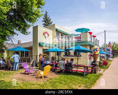 Grandpa Tonys Restaurant a la Pointe, sull'isola Madeline, sulla costa nazionale delle Apostle Islands, Wisconsin USA Foto Stock