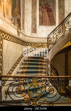 Scalinata, Museo Jacquemart-André, un museo privato nell'VIII arrondissement, Parigi, Francia Foto Stock