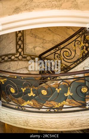 Scalinata, Museo Jacquemart-André, un museo privato nell'VIII arrondissement, Parigi, Francia Foto Stock