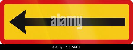 Segnale stradale aggiuntivo in Islanda: Freccia a sinistra Foto Stock