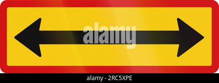 Segnaletica stradale aggiuntiva in Islanda - il segnale si applica a entrambe le direzioni Foto Stock