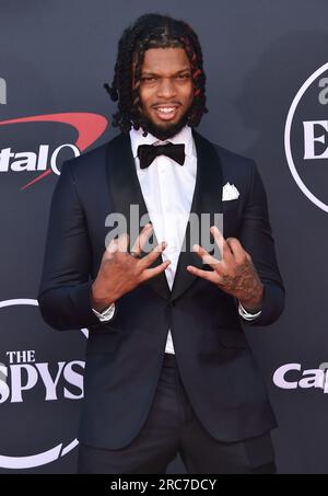 Hollywood, USA. 12 luglio 2023. Damar Hamlin arriva agli ESPY Awards 2023 al Dolby Theatre il 12 luglio 2023 a Hollywood, CALIFORNIA. © Lisa OConnor/AFF-USA.com credito: AFF/Alamy Live News Foto Stock