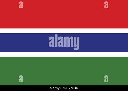 Bandiera del Gambia - illustrazione vettoriale. Illustrazione Vettoriale