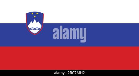 Bandiera di Slovenia - illustrazione vettoriale. Illustrazione Vettoriale