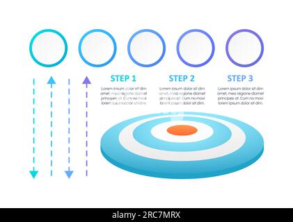 Bersaglio del tiro con le frecce insieme di elementi del disegno grafico infografico Illustrazione Vettoriale