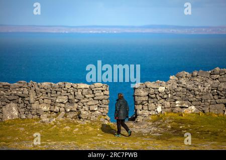 Innish More, Aran Island, Irlanda, Dun Aonghasa Foto Stock