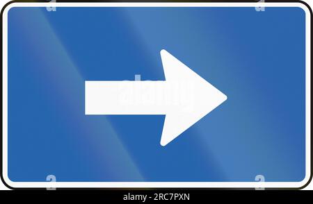 Segnale stradale supplementare islandese - direzione a destra Foto Stock